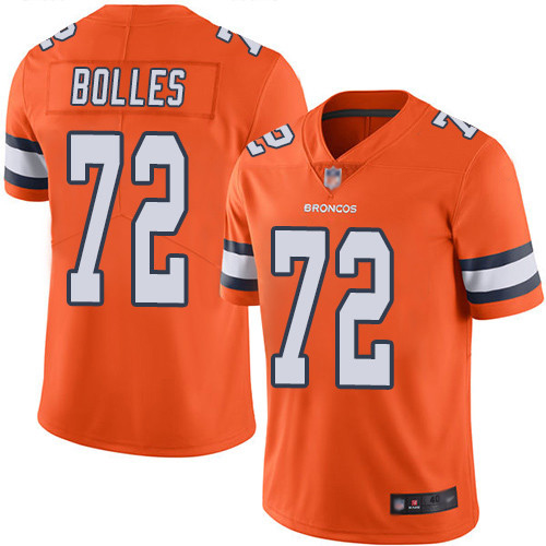 Men Denver Broncos #72 Garett Bolles Limited Orange Rush Vapor Untouchable Football NFL Jersey->denver broncos->NFL Jersey